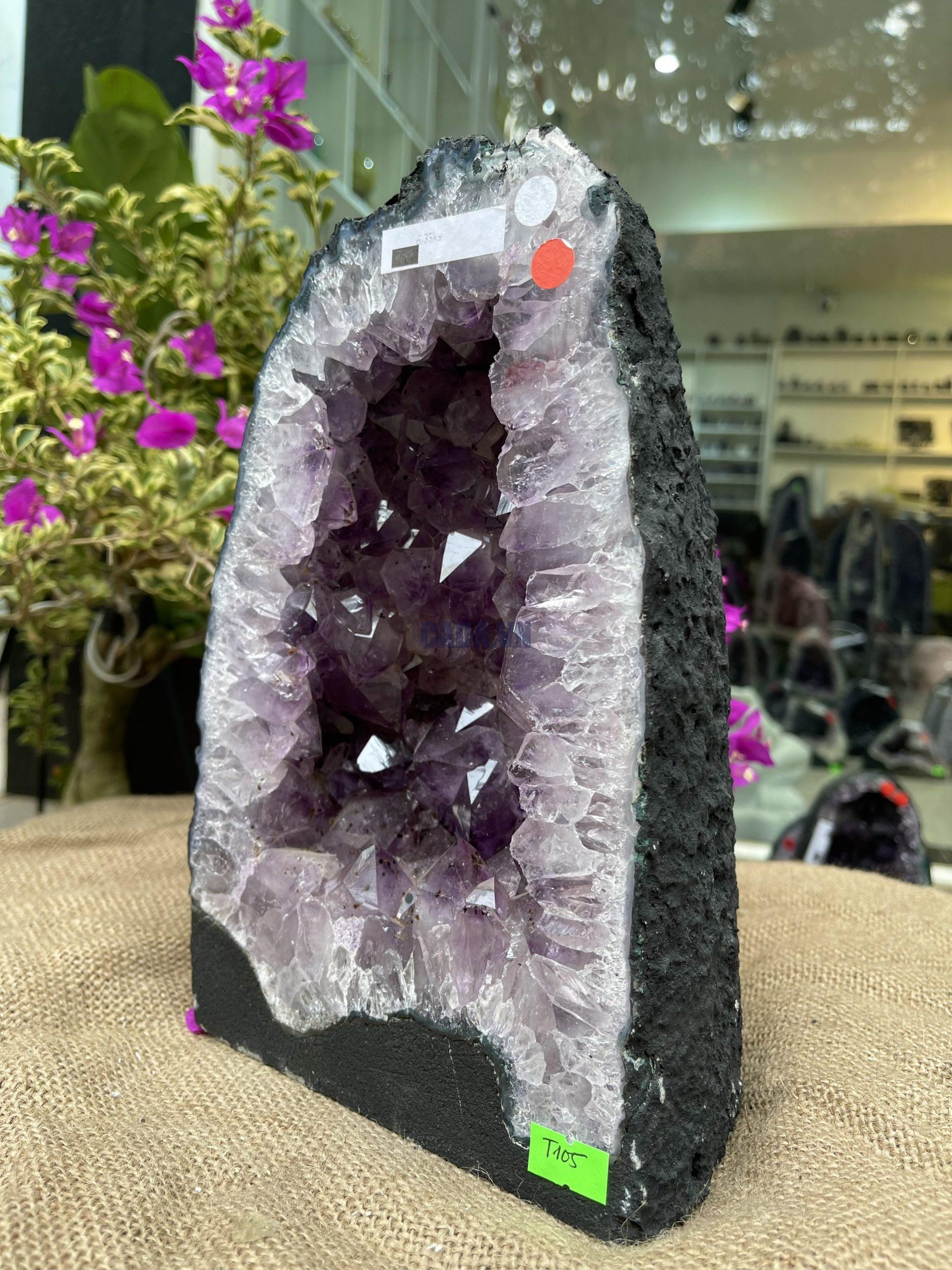 Hốc Thạch Anh Tím - Amethyst Geode (T105), KT: 26x16.5CM, KL: 6.35KG