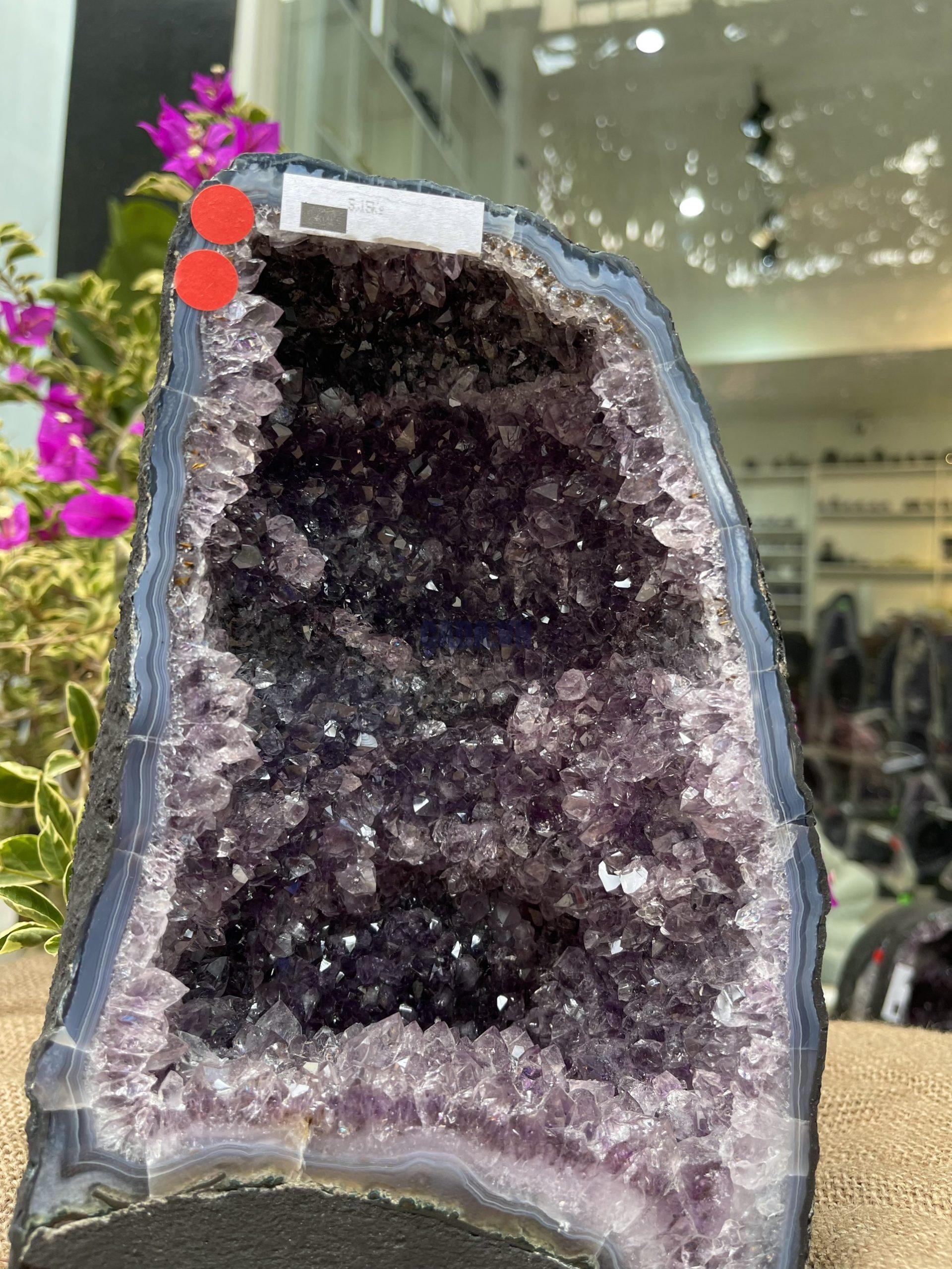 Hốc Thạch Anh Tím - Amethyst Geode (T107), KT: 24.5x15.5CM, KL: 5.15KG