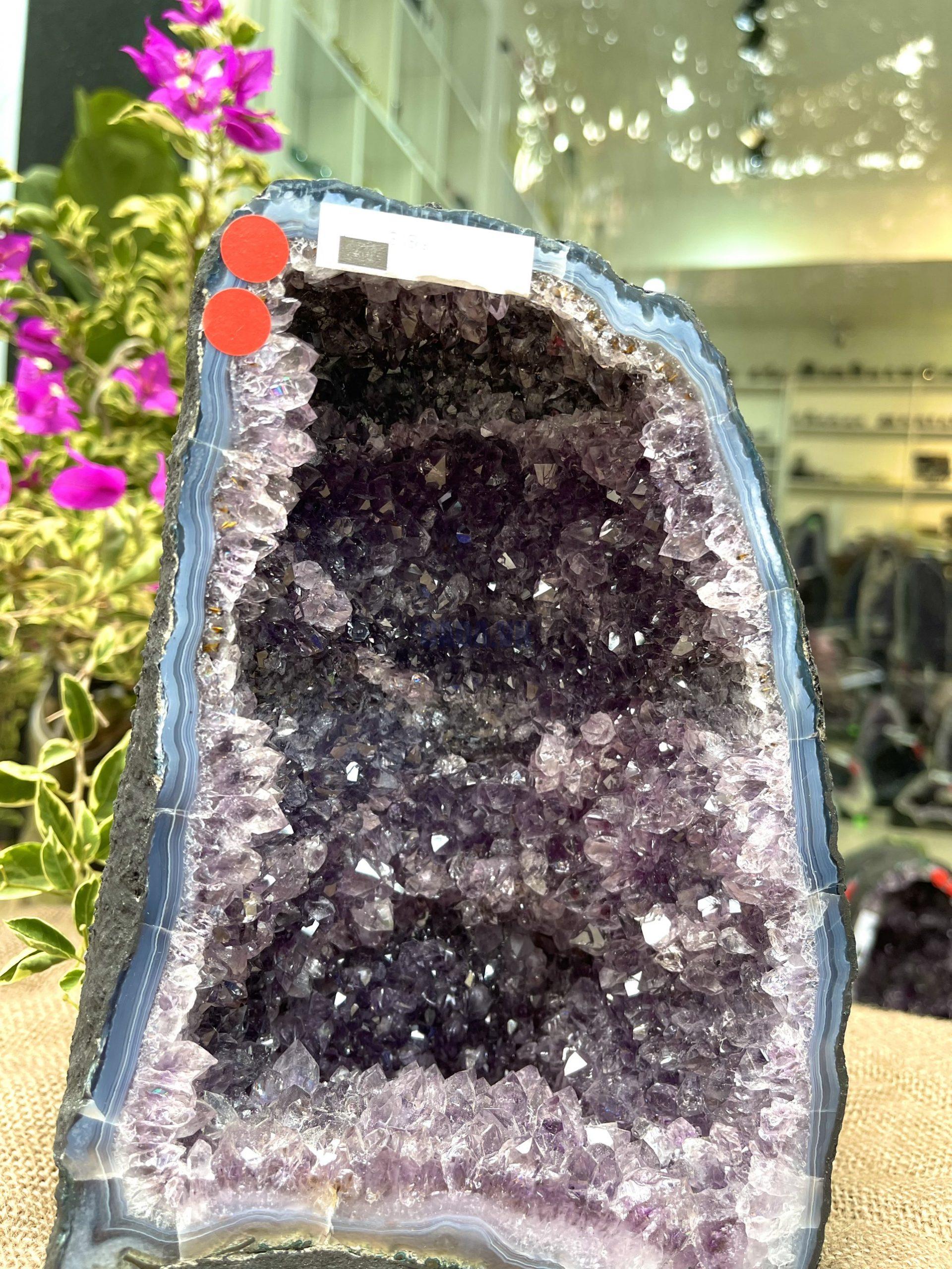 Hốc Thạch Anh Tím - Amethyst Geode (T107), KT: 24.5x15.5CM, KL: 5.15KG