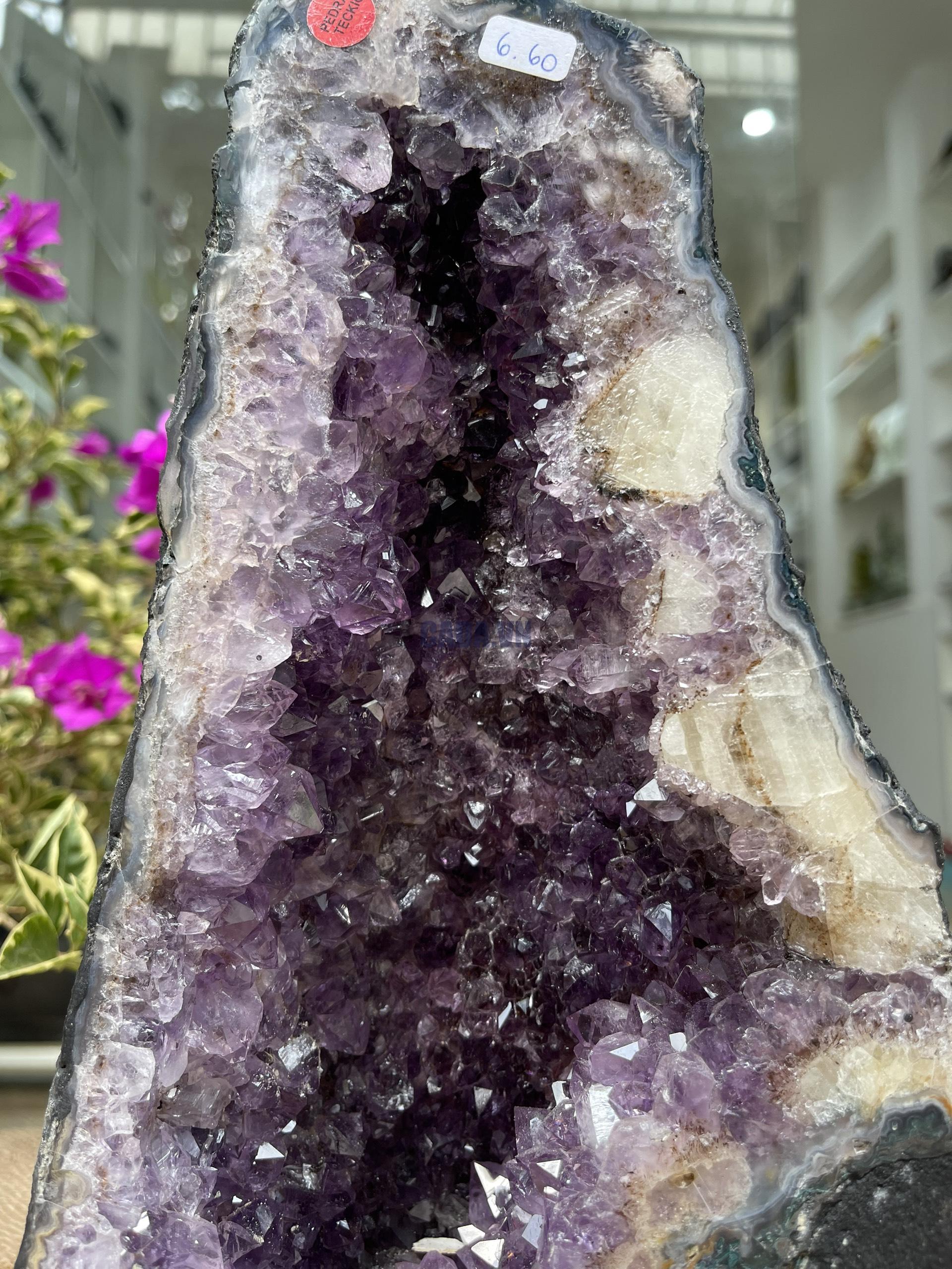 Hốc Thạch Anh Tím - Amethyst Geode (T108), KT: 31.5x16CM, KL: 6.42KG