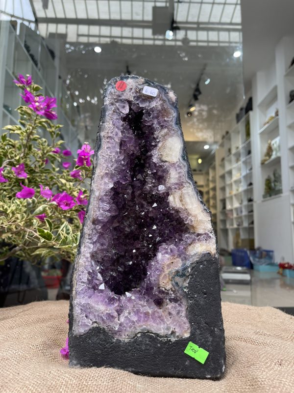 Hốc Thạch Anh Tím - Amethyst Geode (T108), KT: 31.5x16CM, KL: 6.42KG