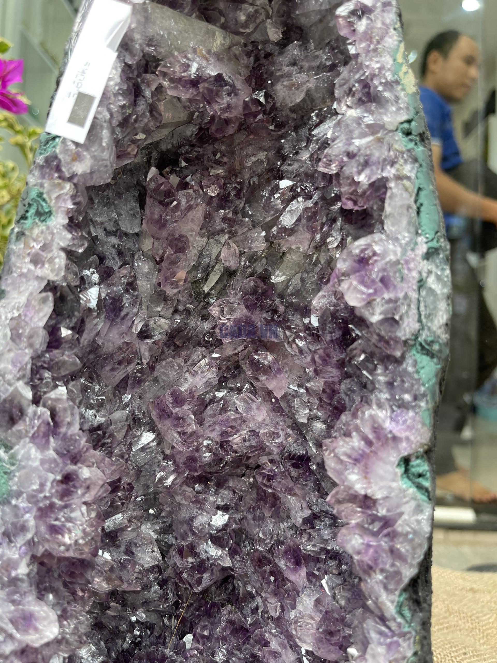 Hốc Thạch Anh Tím - Amethyst Geode (T110), KT: 32.5x13.5CM, KL: 5.6KG