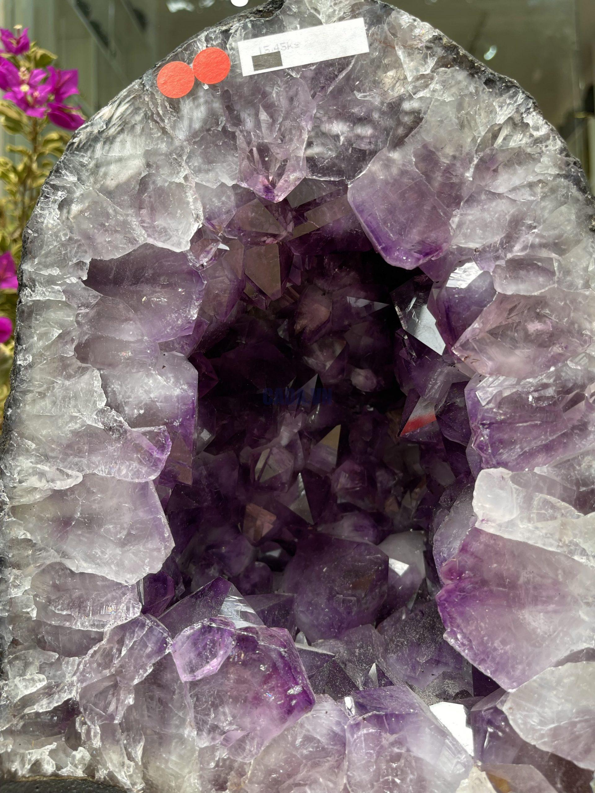 Hốc Thạch Anh Tím - Amethyst Geode (T111), KT: 29.5x21CM, KL: 15.45KG