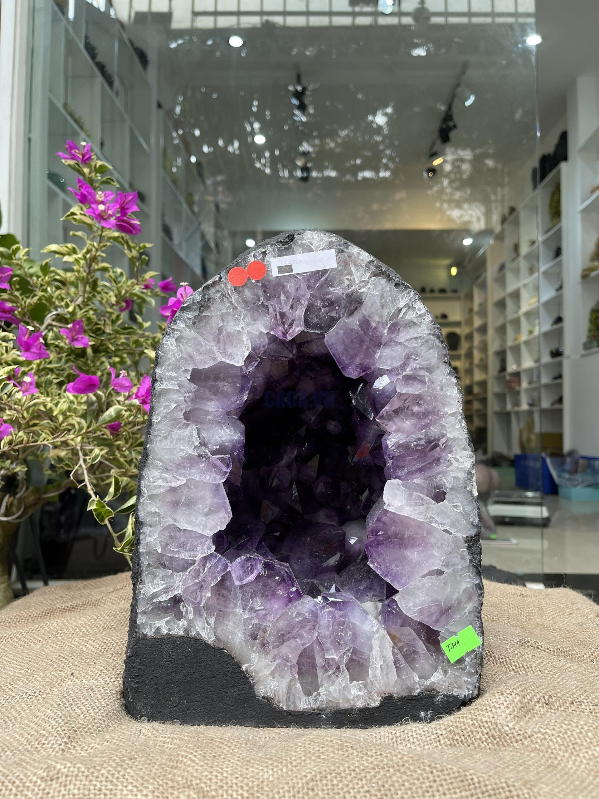 Hốc Thạch Anh Tím - Amethyst Geode (T111), KT: 29.5x21CM, KL: 15.45KG