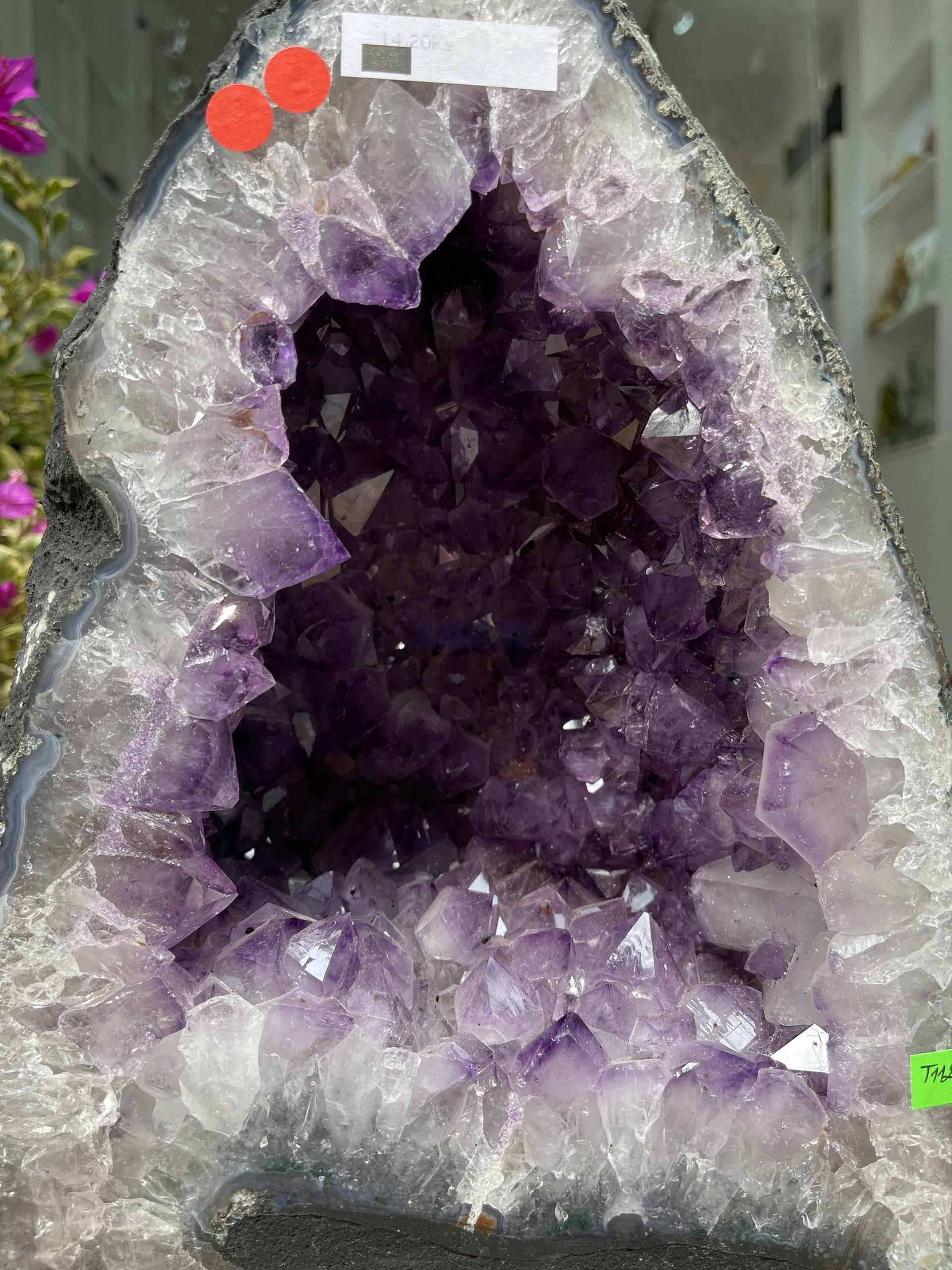 Hốc Thạch Anh Tím - Amethyst Geode (T112), KT: 29x21CM, KL: 14.2KG