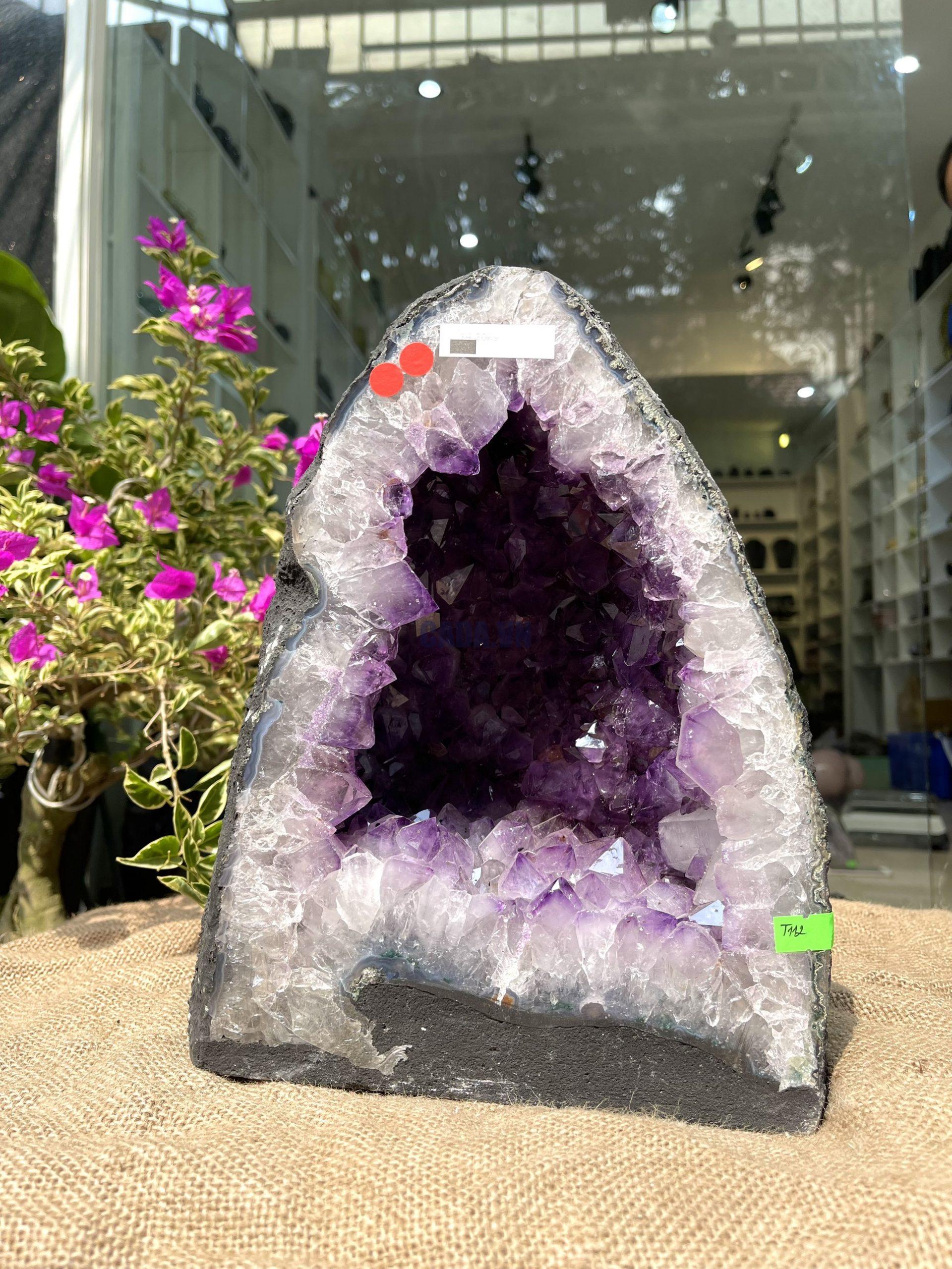 Hốc Thạch Anh Tím - Amethyst Geode (T112), KT: 29x21CM, KL: 14.2KG