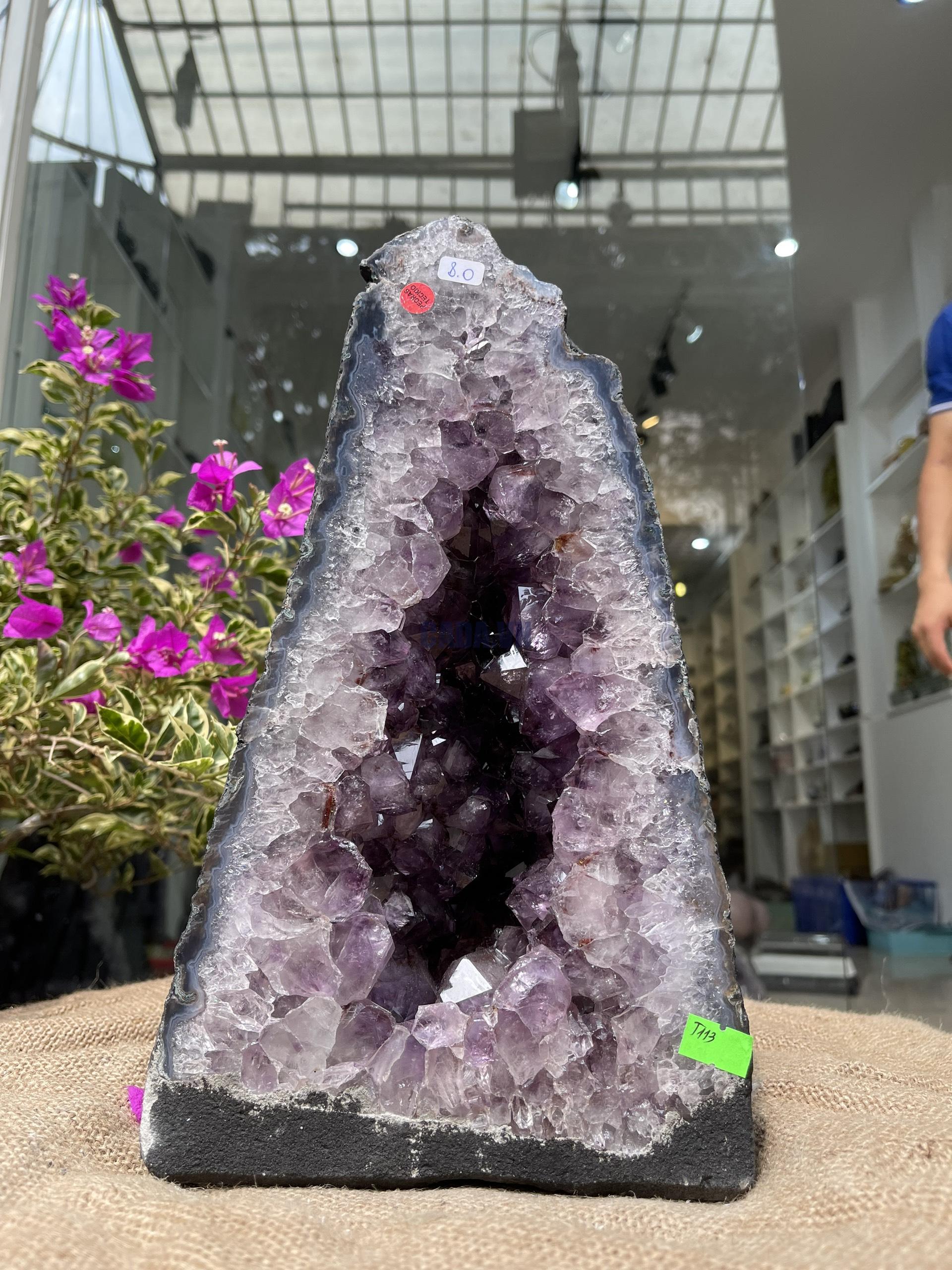 Hốc Thạch Anh Tím - Amethyst Geode (T113), KT: 32x18.5CM, KL: 8KG