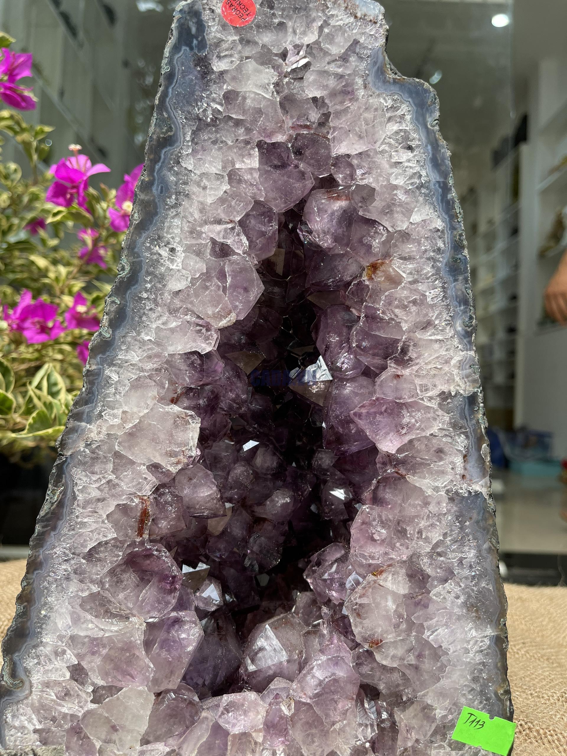 Hốc Thạch Anh Tím - Amethyst Geode (T113), KT: 32x18.5CM, KL: 8KG