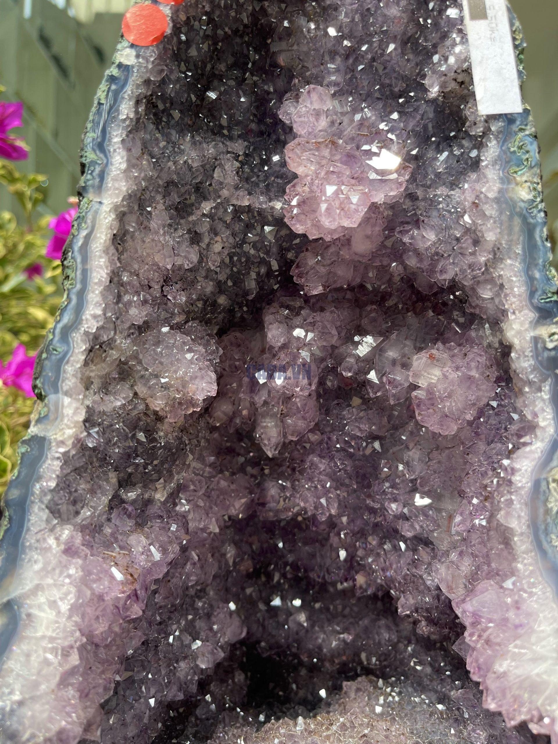 Hốc Thạch Anh Tím - Amethyst Geode (T114), KT: 34x18CM, KL: 9.5KG