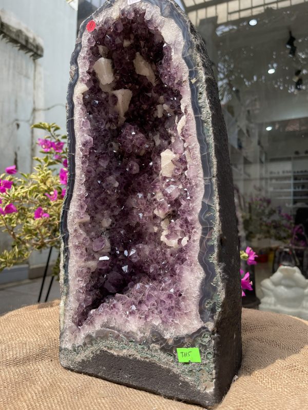 Hốc Thạch Anh Tím - Amethyst Geode (T115), KT: 40x18CM, KL: 13.2KG