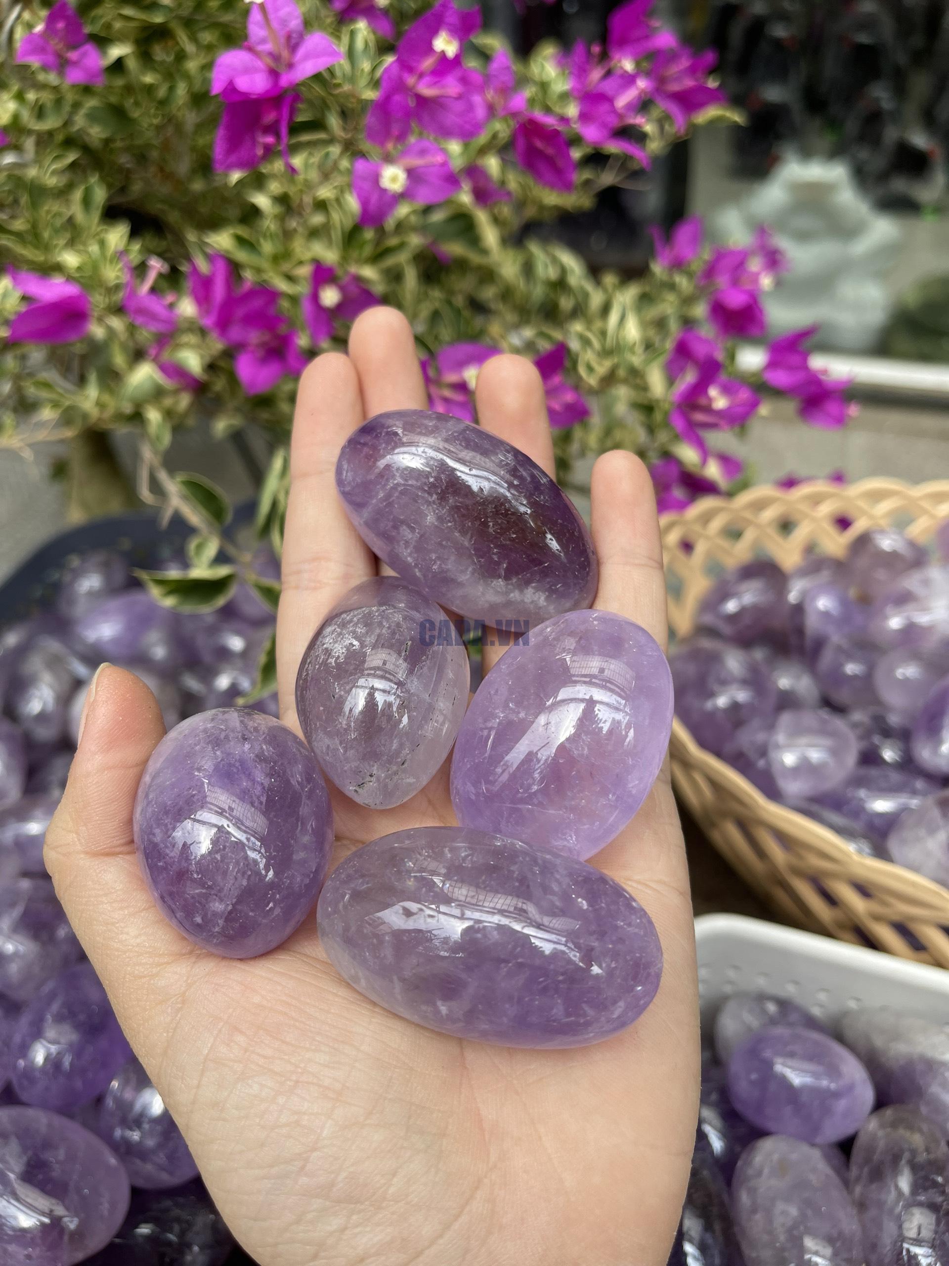 Palm Amethyst - Thạch Anh Tím dạng viên