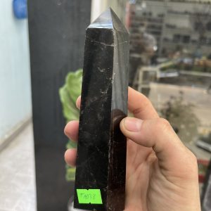 Trụ Thạch Anh Đen - Black Quart Point (Morion), KT: 16.5X5CM, KL: 0.476KG (TAĐ38)