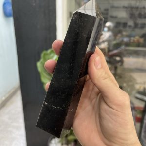 Trụ Thạch Anh Đen - Black Quart Point (Morion), KT: 16.5X5CM, KL: 0.476KG (TAĐ38)