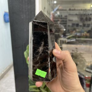Trụ Thạch Anh Đen - Black Quart Point (Morion), KT: 15X6.8CM, KL: 0.862KG (TAĐ35)