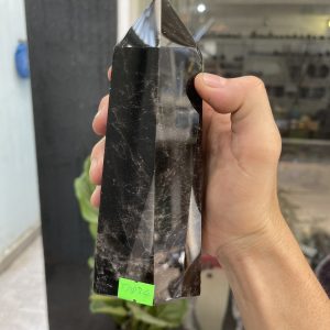 Trụ Thạch Anh Đen - Black Quart Point (Morion), KT: 18X7.4CM, KL: 1.072KG (TAĐ34)