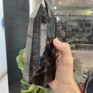 Trụ Thạch Anh Đen - Black Quart Point (Morion), KT: 18X7.4CM, KL: 1.072KG (TAĐ34)