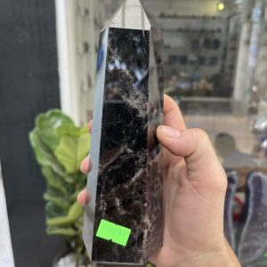 Trụ Thạch Anh Đen - Black Quart Point (Morion), KT: 19.3X6.5CM, KL: 1.044KG (TAĐ33)