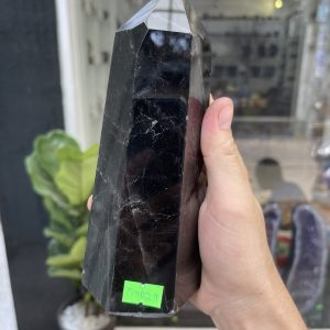 Trụ Thạch Anh Đen - Black Quart Point (Morion), KT: 18.5X7.5CM, KL: 1.24KG (TAĐ29)