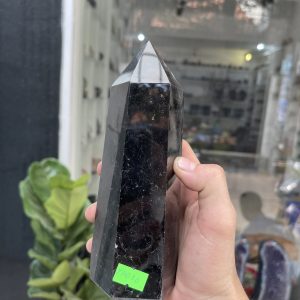 Trụ Thạch Anh Đen - Black Quart Point (Morion), KT: 18X6.5CM, KL: 0.998KG (TAĐ30)