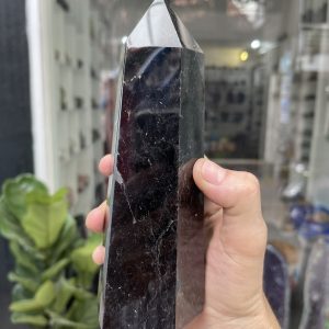 Trụ Thạch Anh Đen - Black Quart Point (Morion), KT: 18.5X7CM, KL: 1.082KG (TAĐ31)