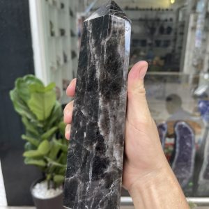 Trụ Thạch Anh Đen - Black Quart Point (Morion), KT: 22.5X6.8CM, KL: 1.182KG (TAĐ28)