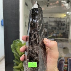 Trụ Thạch Anh Đen - Black Quart Point (Morion), KT: 19.5X7.5CM, KL: 0.916KG (TAĐ32)