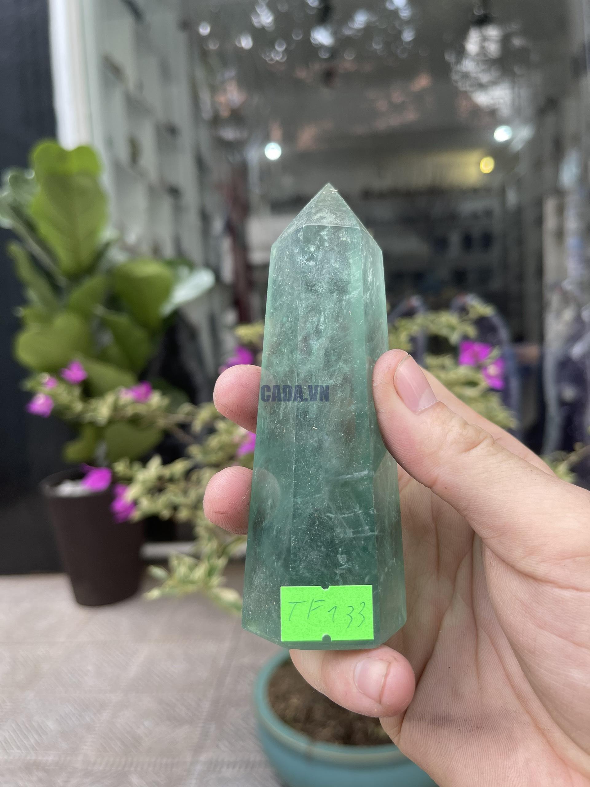Trụ Fluorite Xanh - Green Fluorite Point, KT: 12.5X4.5CM, KL: 0.33KG (TF133)