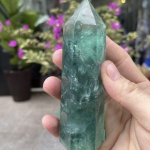 Trụ Fluorite Xanh - Green Fluorite Point, KT: 12.7X3.8CM, KL: 0.334KG (TF124)