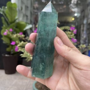Trụ Fluorite Xanh - Green Fluorite Point, KT: 12.8X4.3CM, KL: 0.304KG (TF131)