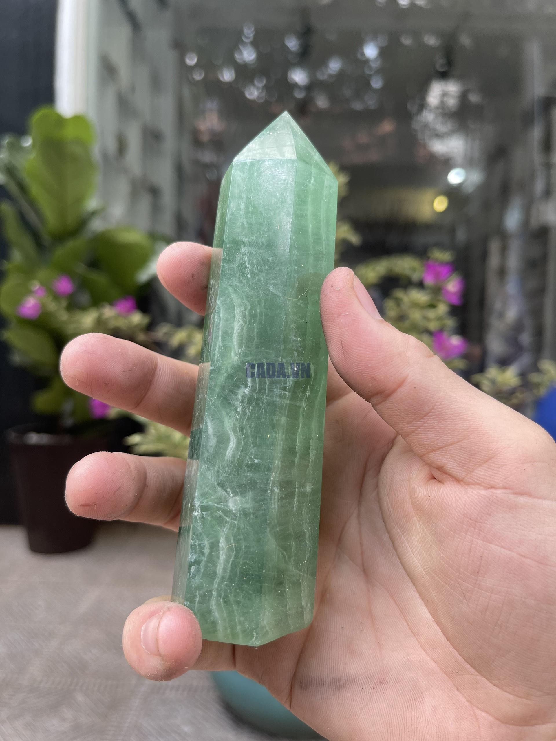 Trụ Fluorite Xanh - Green Fluorite Point, KT: 13.5X3.8CM, KL: 0.314KG (TF134)