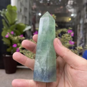 Trụ Fluorite Xanh - Green Fluorite Point, KT: 13.5X4.5CM, KL: 0.348KG (TF136)
