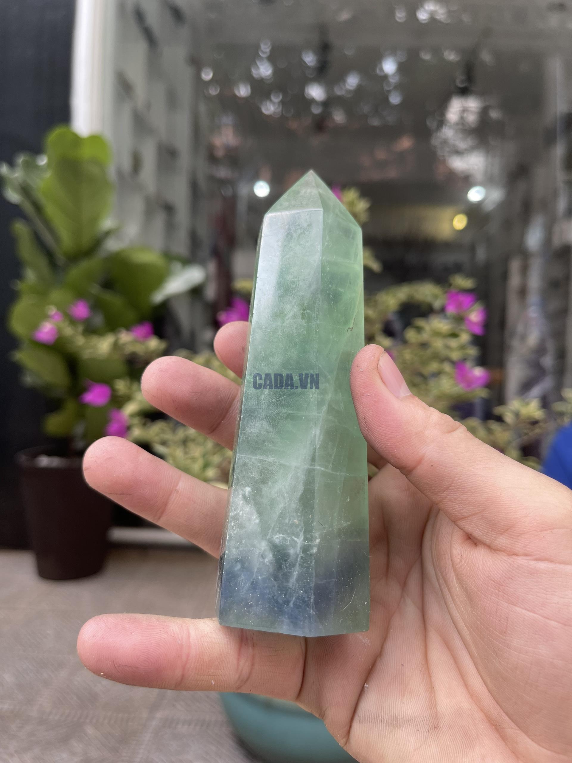 Trụ Fluorite Xanh - Green Fluorite Point, KT: 13.5X4.5CM, KL: 0.348KG (TF136)