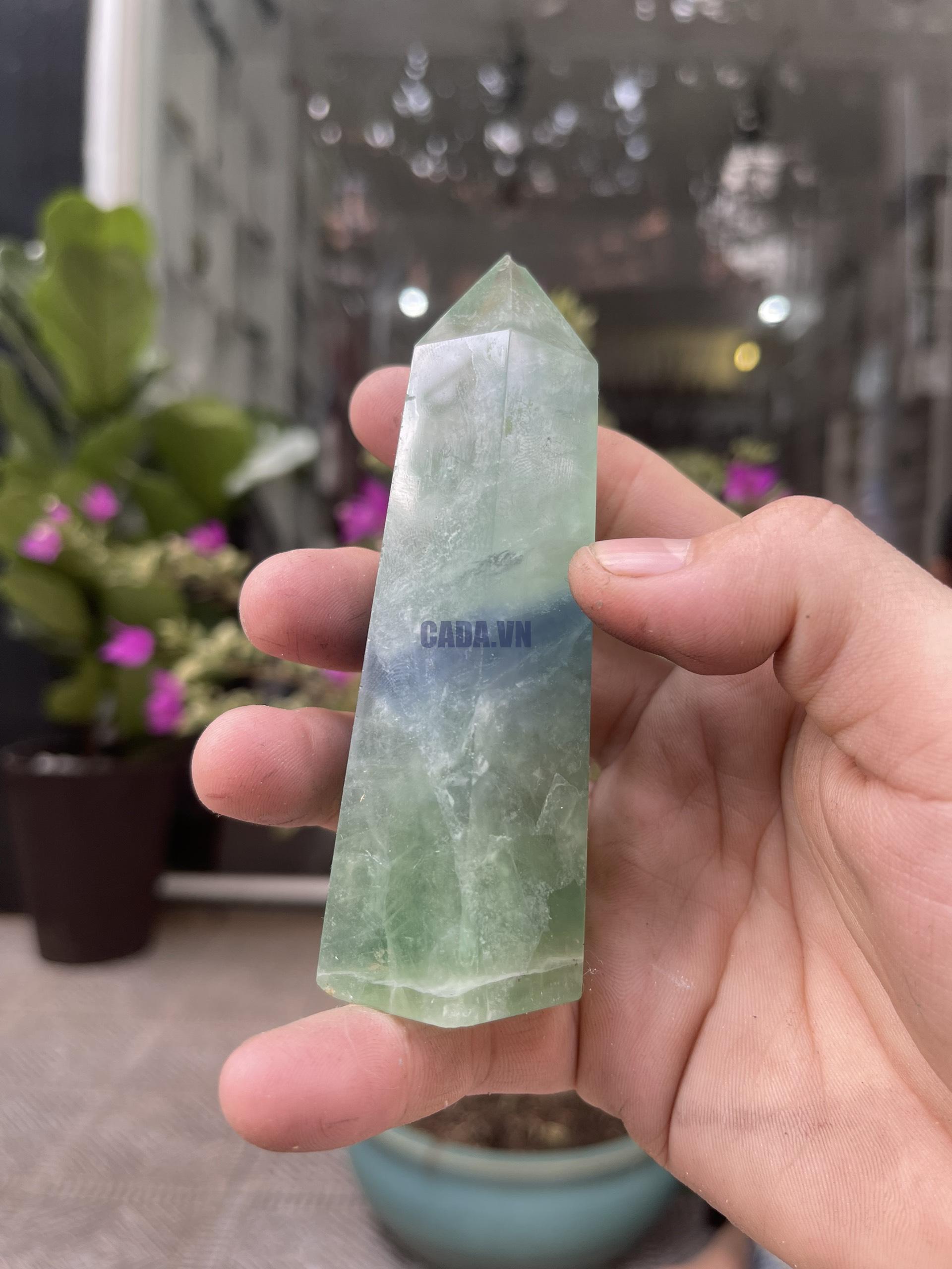 Trụ Fluorite Xanh - Green Fluorite Point, KT: 10.6X4CM, KL: 0.248KG (TF127)