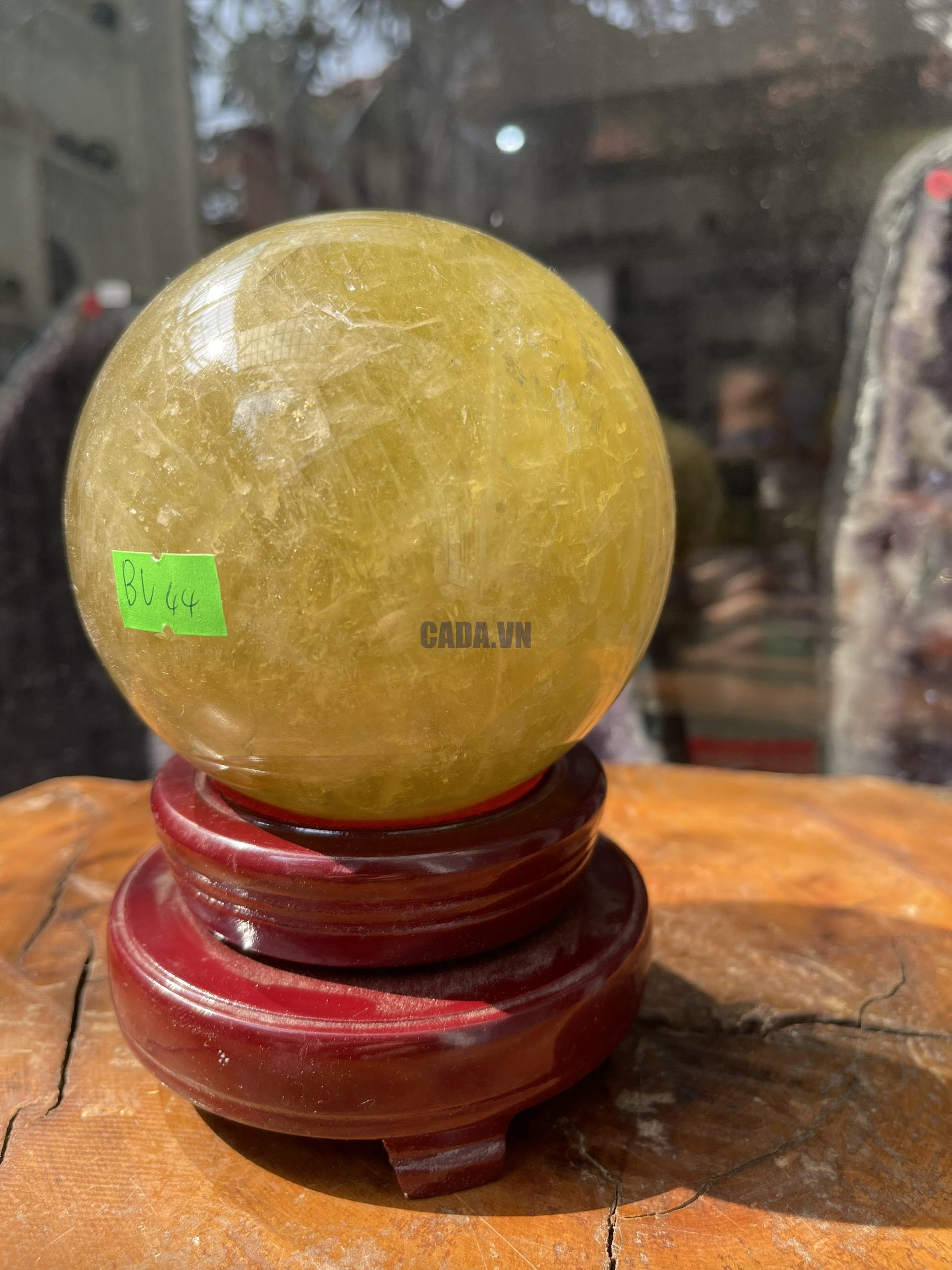 Bi cầu Thạch Anh Vàng - Citrine Sphere (BV44), ĐK: 10.7CM, KL: 1.964KG