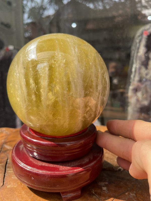 Bi cầu Thạch Anh Vàng - Citrine Sphere (BV44), ĐK: 10.7CM, KL: 1.964KG