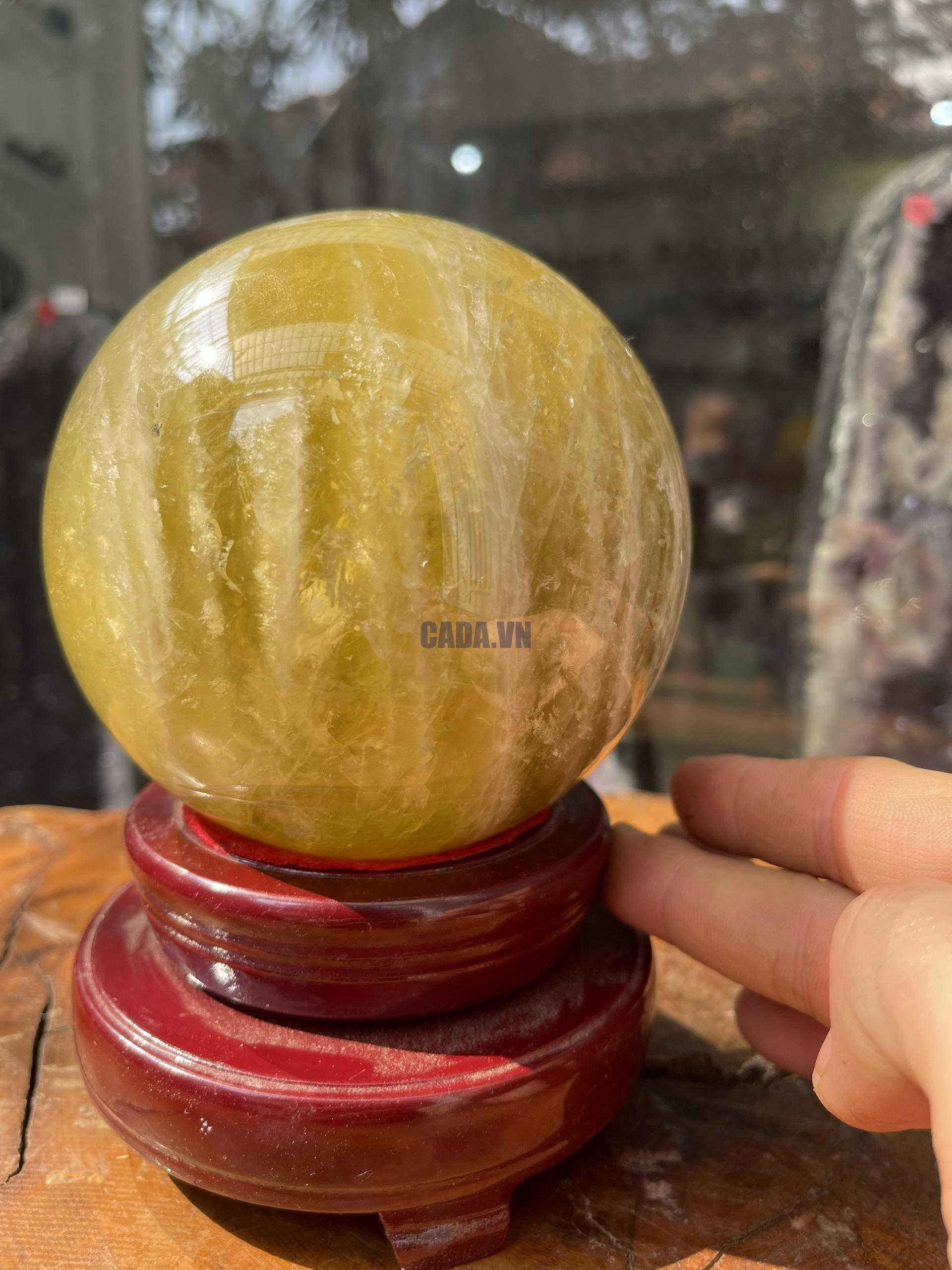 Bi cầu Thạch Anh Vàng - Citrine Sphere (BV44), ĐK: 10.7CM, KL: 1.964KG