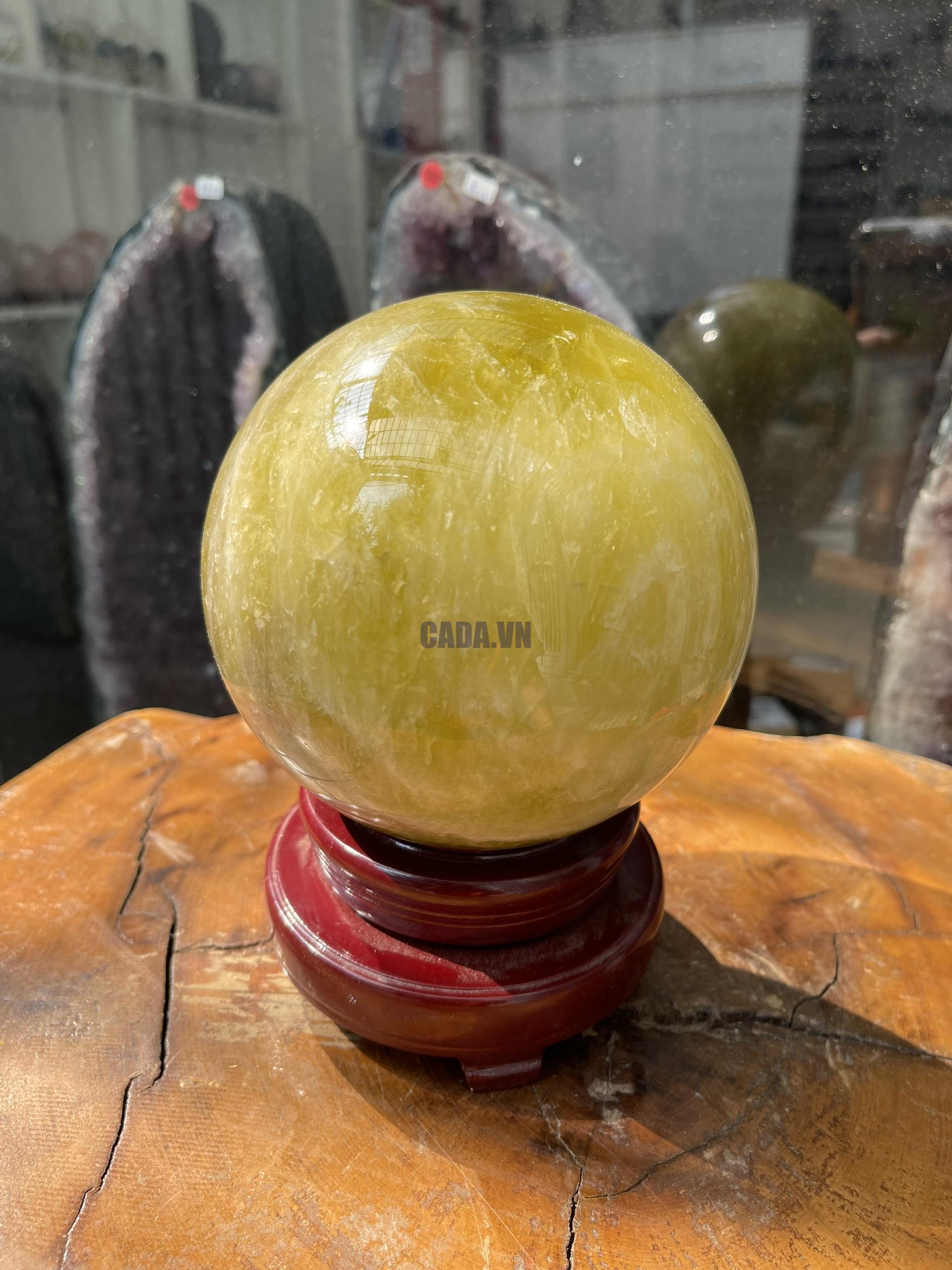 Bi cầu Thạch Anh Vàng - Citrine Sphere (BV35), ĐK: 12.5CM, KL: 3.052KG