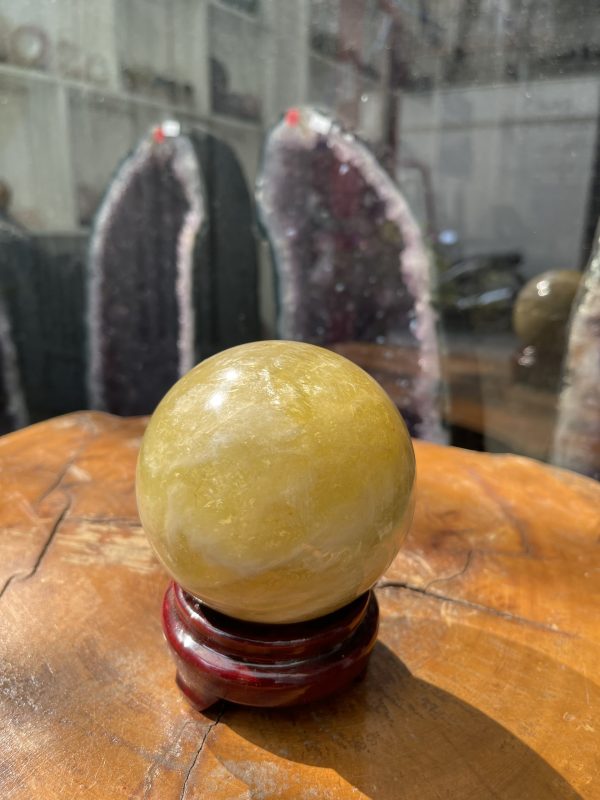 Bi cầu Thạch Anh Vàng - Citrine Sphere (BV41), ĐK: 8.5CM, KL: 0.95KG