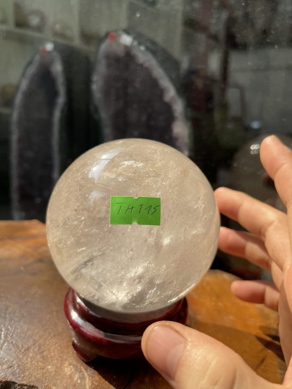 Bi cầu Thạch Anh Trắng - Clear Quartz Sphere (TAT15), ĐK: 9.16CM, KL: 1.134KG