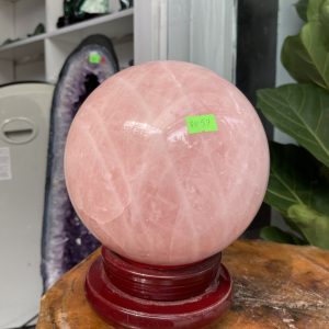 Bi cầu Thạch Anh Hồng - Rose Quartz Sphere (BH57), ĐK: 17.5CM, KL: 7.724KG