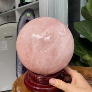 Bi cầu Thạch Anh Hồng - Rose Quartz Sphere (BH57), ĐK: 17.5CM, KL: 7.724KG
