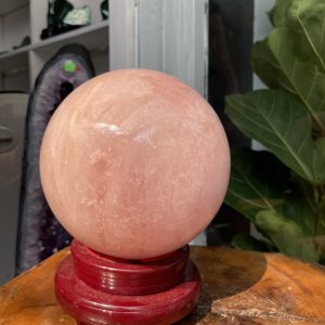 Bi cầu Thạch Anh Hồng - Rose Quartz Sphere (BH58), ĐK: 16.8CM, KL: 6.778KG