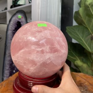 Bi cầu Thạch Anh Hồng - Rose Quartz Sphere (BH61), ĐK: 15.9CM, KL: 5.49KG