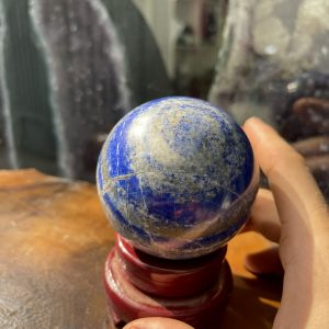 Bi cầu Đá Thiên Thanh - Lapis Lazuli Sphere (BX06), ĐK: 7.24CM, KL: 0.59KG