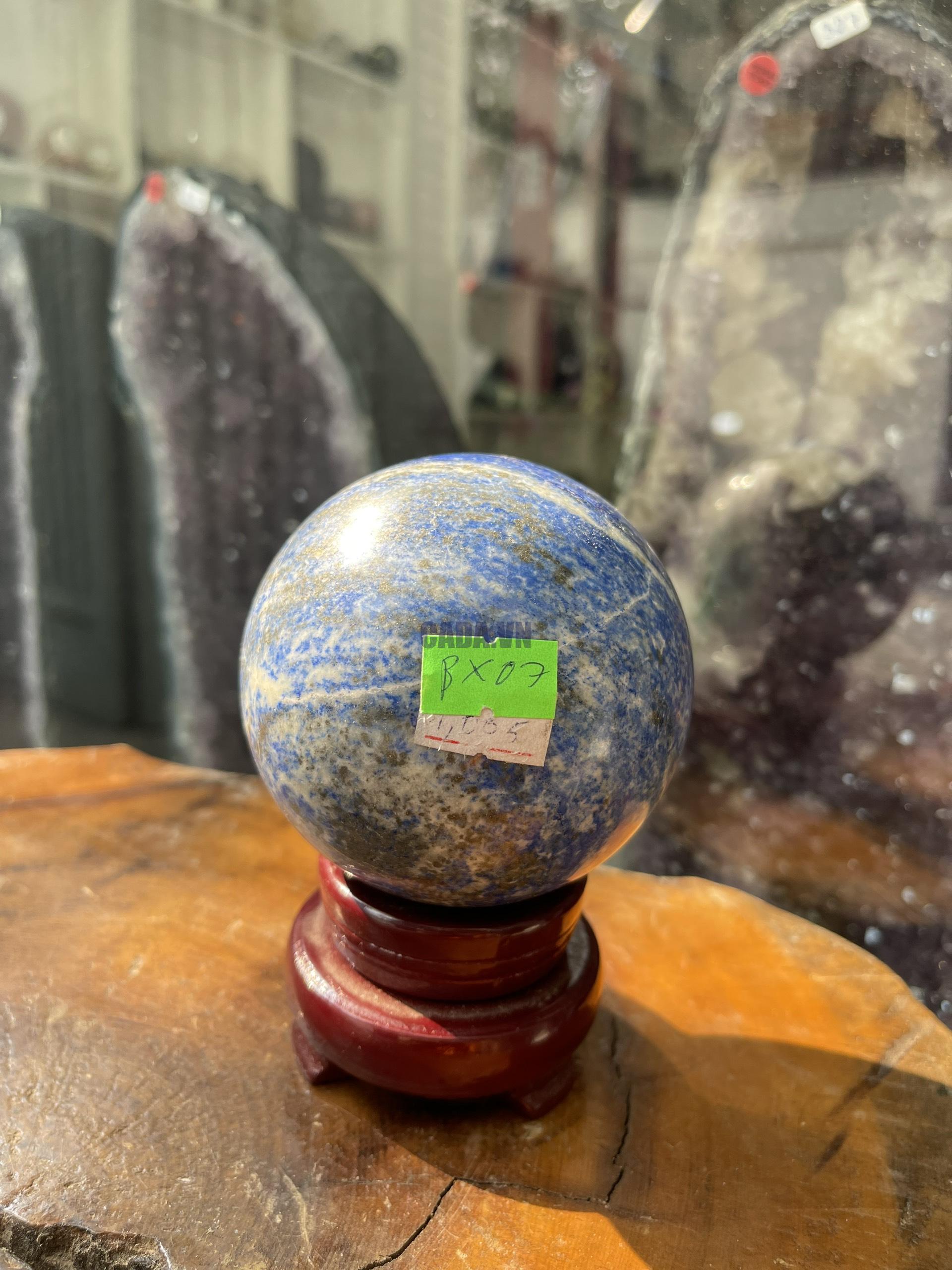 Bi cầu Đá Thiên Thanh - Lapis Lazuli Sphere (BX07), ĐK: 8.5CM, KL: 1.01KG