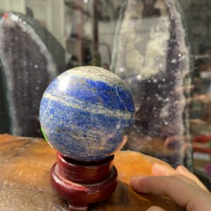 Bi cầu Đá Thiên Thanh - Lapis Lazuli Sphere (BX07), ĐK: 8.5CM, KL: 1.01KG