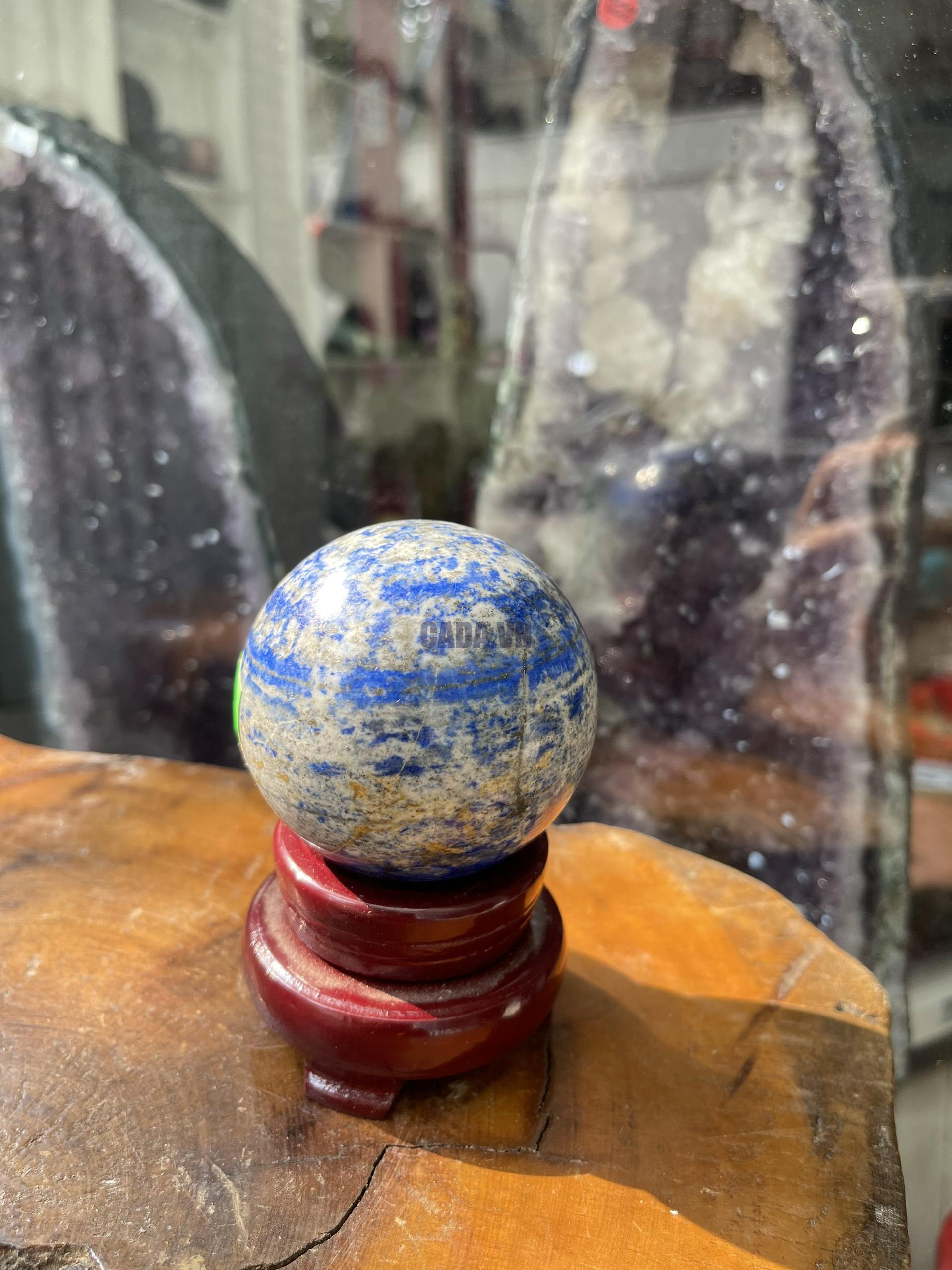 Bi cầu Đá Thiên Thanh - Lapis Lazuli Sphere (BX09), ĐK: 6.8CM, KL: 0.5KG