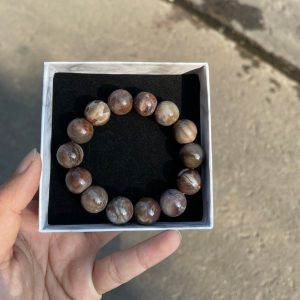 Vòng tay Gỗ Hóa Thạch, size 11-14mm, loại vòng đơn