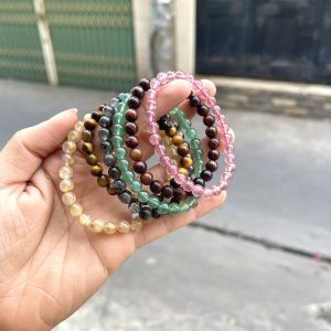 Vòng tay đá phong thủy size 6mm, 28-30 hạt, loại vòng đơn