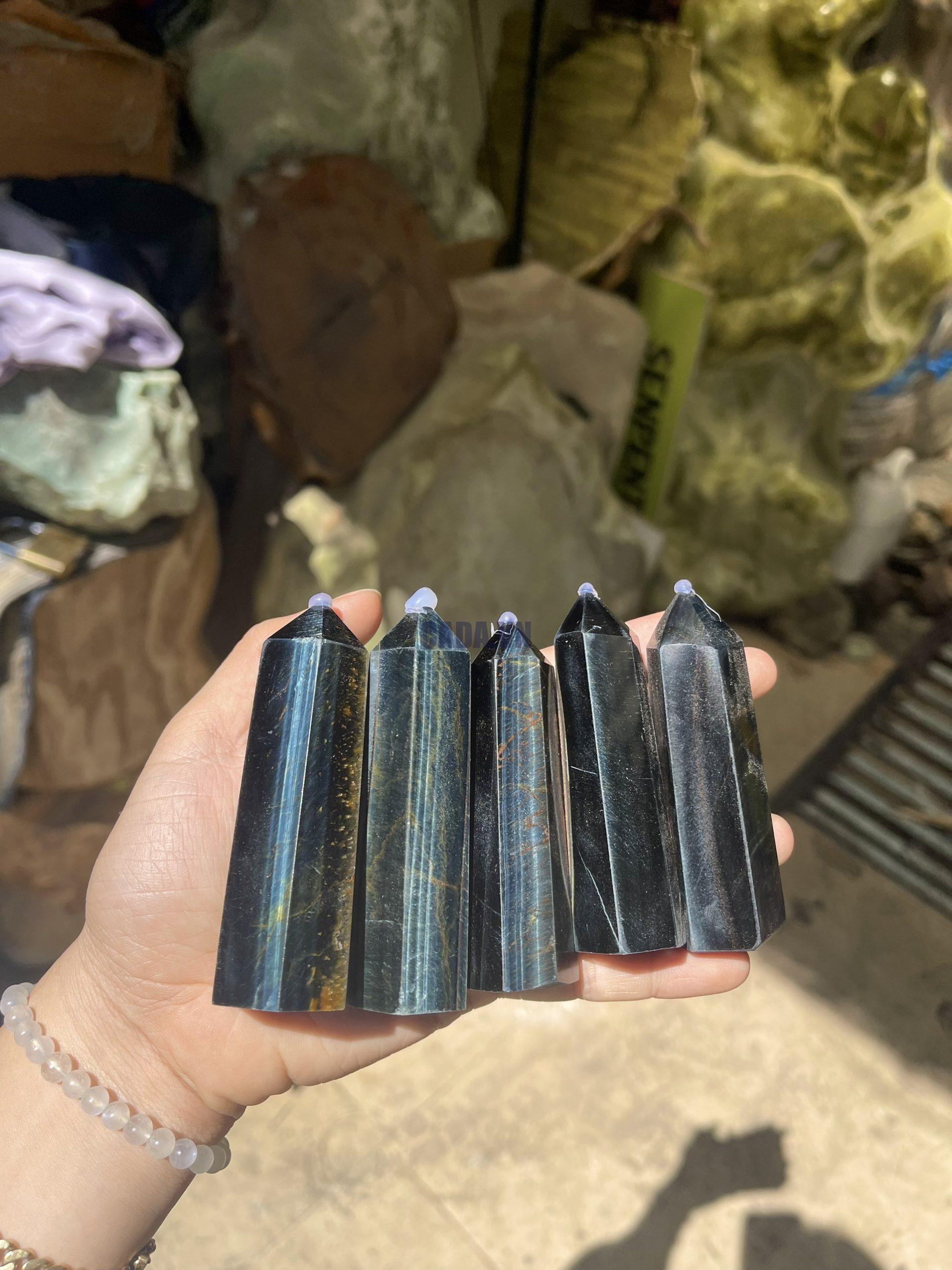 Trụ đá Mắt Hổ Xanh - Blue Tiger Eye Point